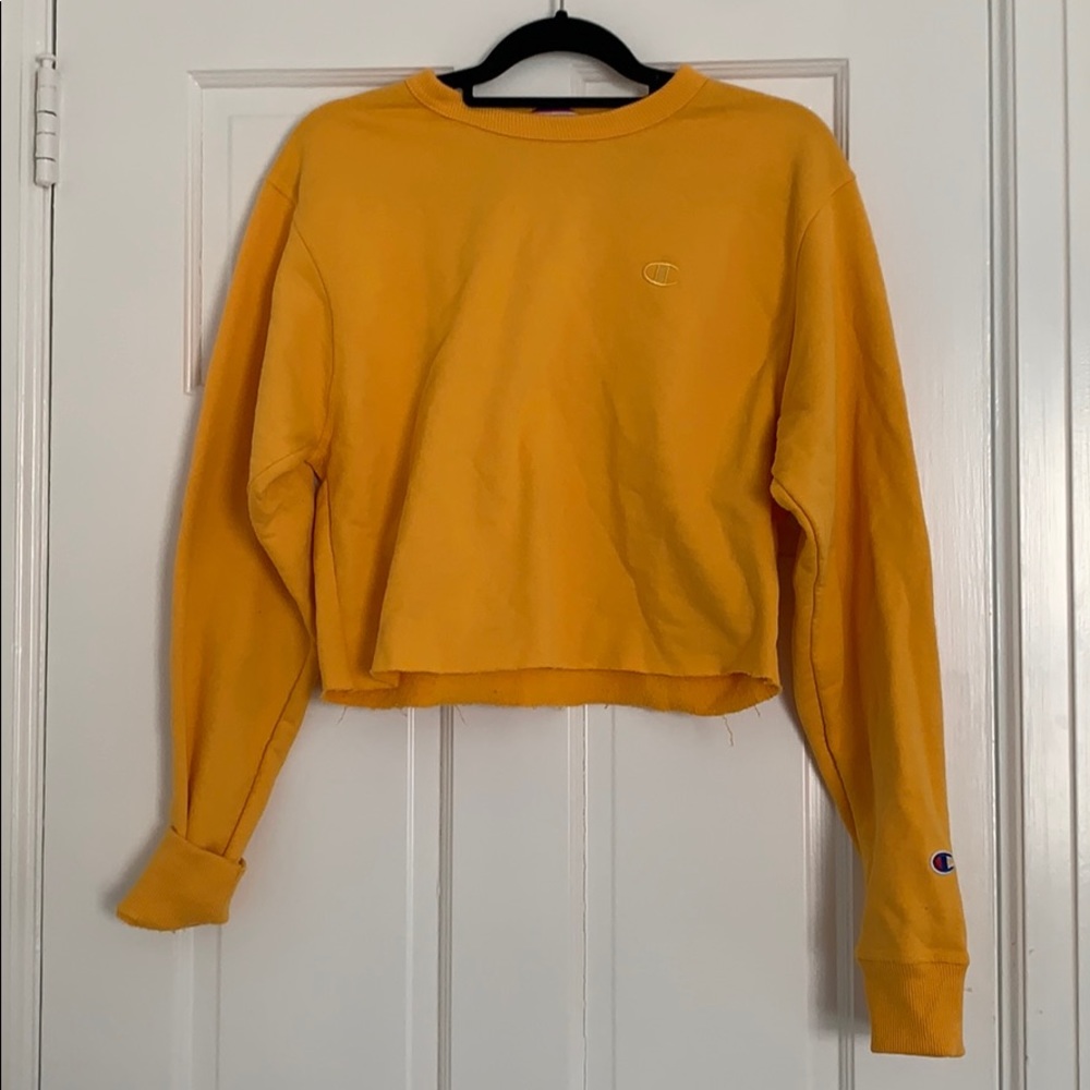Yellow Champion cropped crewneck